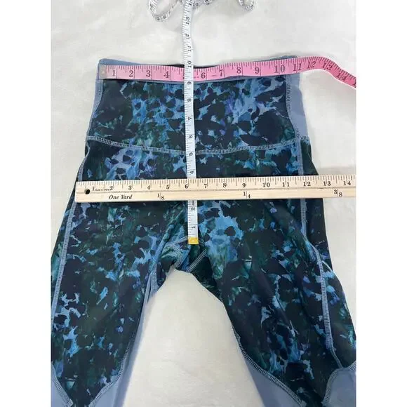 Lululemon Running in the City Floral 7/8 Tight Leggings Pockets 2 XS Mesh - Picture 7 of 8